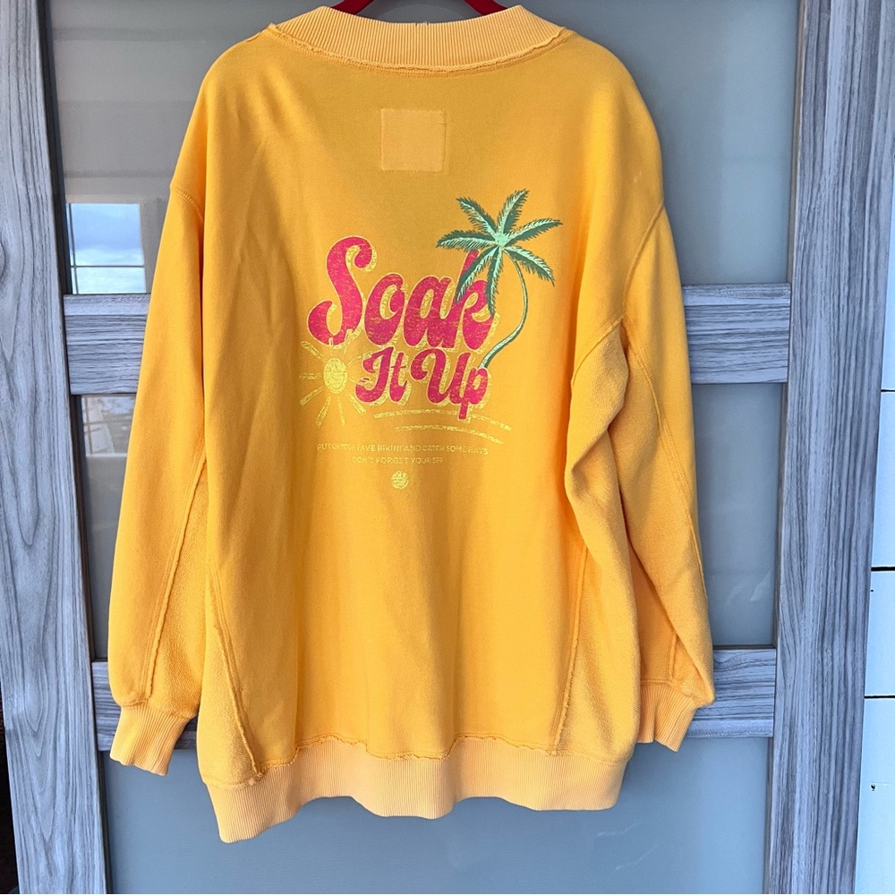 Yellow V-Neck Women's Sweatshirt